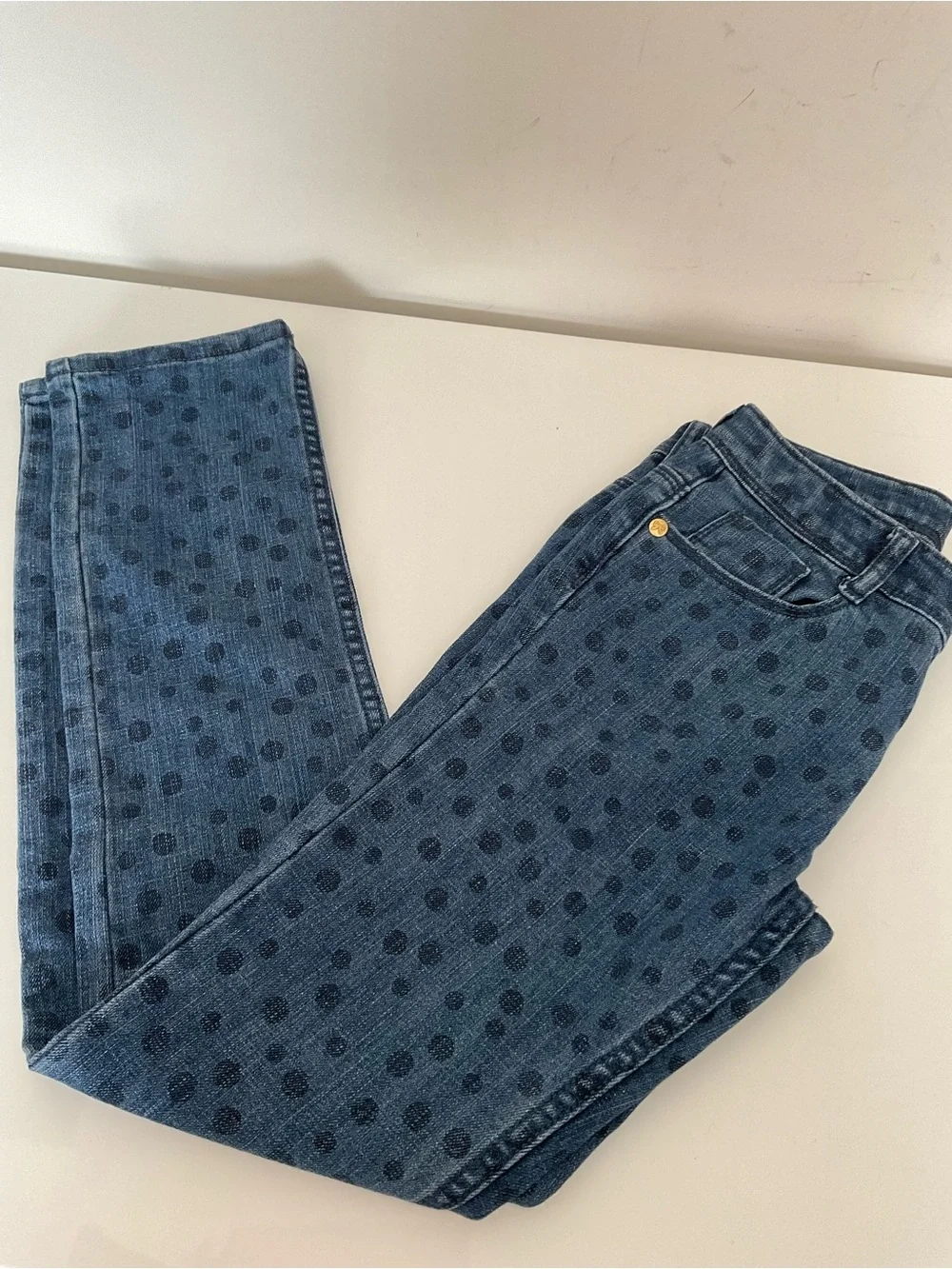 Gymboree Blue Polka Dot  Girls Jeans - Classic Denim Size 10
